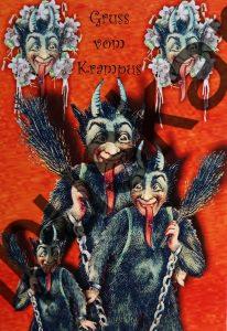 Krampus Teufel Devil Ansichtskarte Grußkarte Krampuskarte Austria 哈施塔特 picture postcard 魔鬼 奥地利 Nikolaus Satan Percht Perchtenlauf Brauchtum