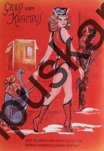 Krampus Teufel Devil Ansichtskarte Grußkarte Krampuskarte Austria 哈施塔特 picture postcard 魔鬼 奥地利 erotic xxx