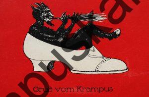 Krampus Teufel Devil Ansichtskarte Grußkarte Krampuskarte Austria 哈施塔特 picture postcard 魔鬼 奥地利 Nikolaus Satan Percht Perchtenlauf Brauchtum