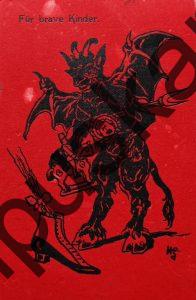 Krampus Teufel Devil Ansichtskarte Grußkarte Krampuskarte Austria 哈施塔特 picture postcard 魔鬼 奥地利 Nikolaus Satan Percht Perchtenlauf Brauchtum