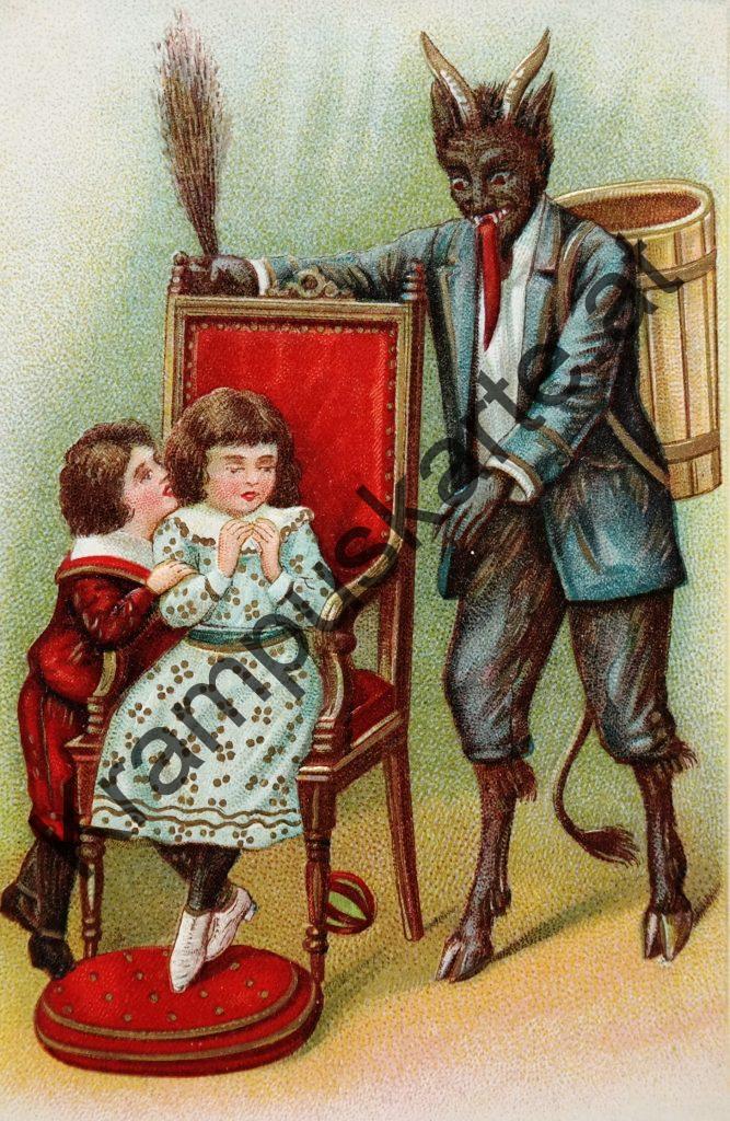 Krampus Teufel Devil Ansichtskarte Grußkarte Krampuskarte Austria 哈施塔特 picture postcard 魔鬼 奥地利 Nikolaus Satan Percht Perchtenlauf Brauchtum Nikolo Knech Ruprecht Santa Claus Sinterklaas Samichlaus San Nicola Kleeschen